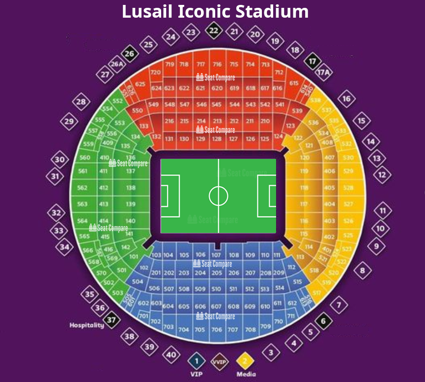 Seating plan and map of Lusail Iconic Stadium (Lusail) 
