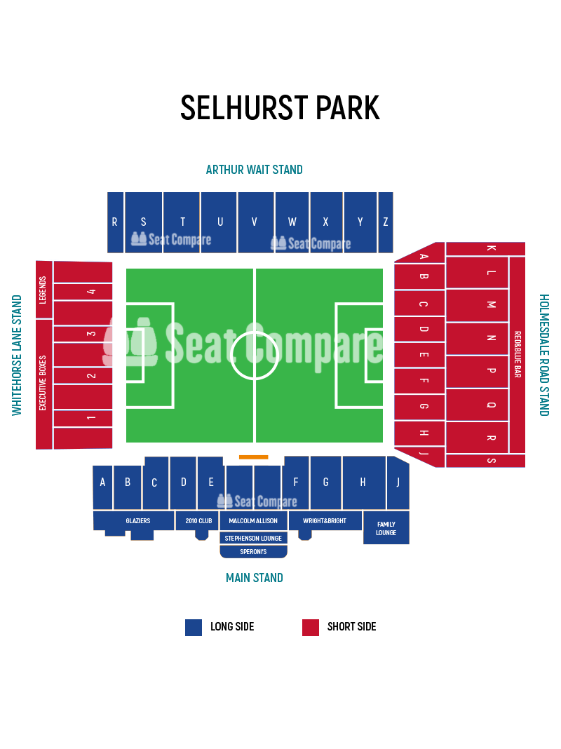 Seating plan and map of Selhurst Park (London) 
