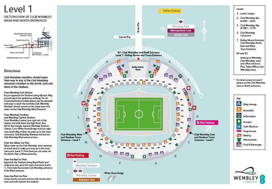 Wembley Stadium map  Turnstiles
